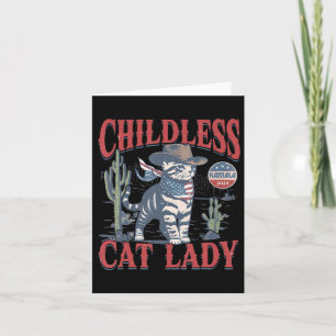 Cowboy Cat Childless Cat Lady für Kamala Wahl Karte