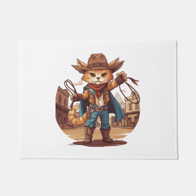 Cowboy Cat Fußmatte (Vorderseite)