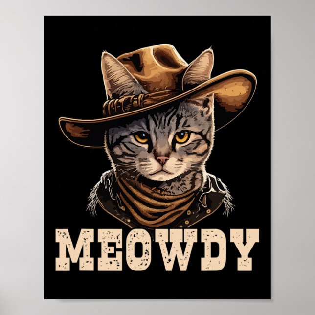 Cowboy Cat Meowdy Poster (Vorne)
