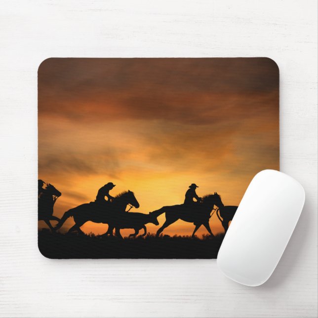 Cowboy Cattle Drive Country Western Mousepad (Mit Mouse)