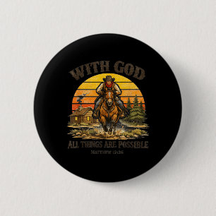 Cowboy-Christen-Bibelvers Western Country Jesus Button
