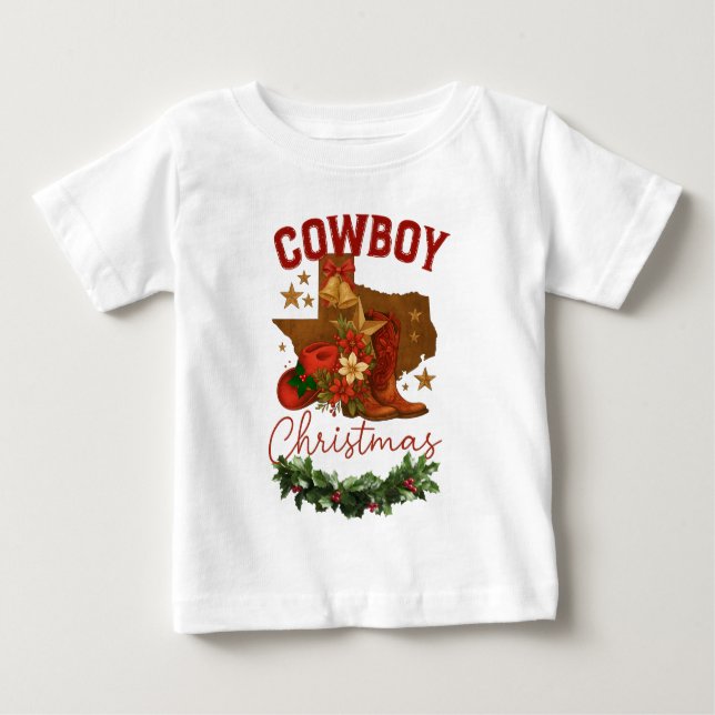 Cowboy Christmas Baby T-shirt (Vorderseite)