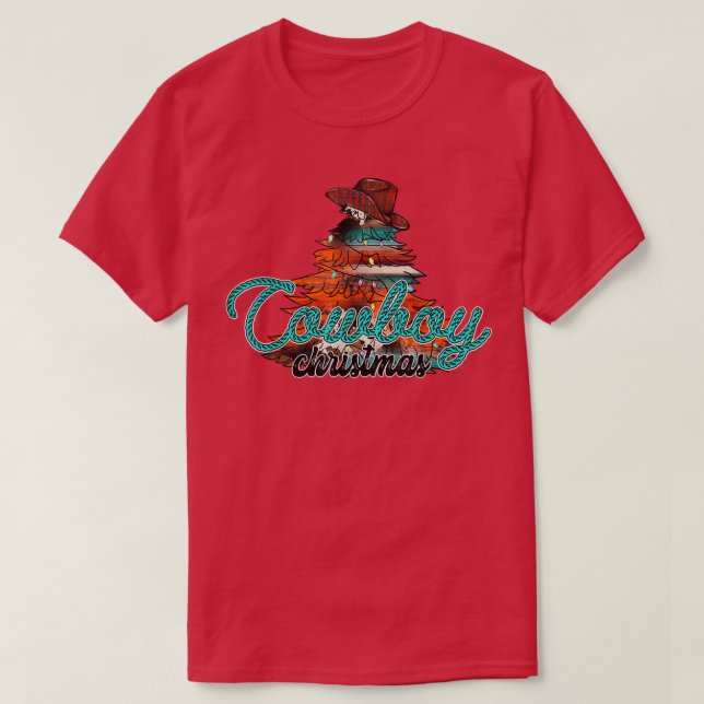 Cowboy Christmas, Cowboy Christmas Tree, Merry Chr T-Shirt (Design vorne)