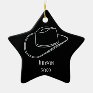 Cowboy Christmas Hat Star Ornament