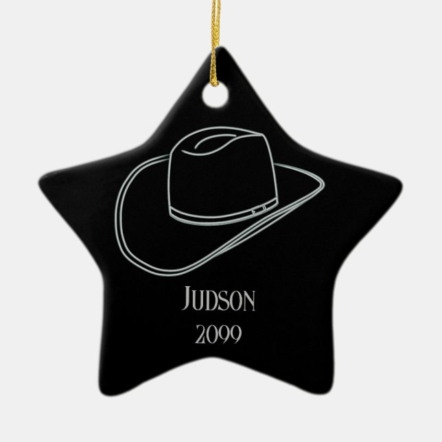 Cowboy Christmas Hat Star Ornament (Vorne)