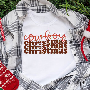 Cowboy Christmas Retro Groovy Weihnachtsfeiertage Tri-Blend Shirt