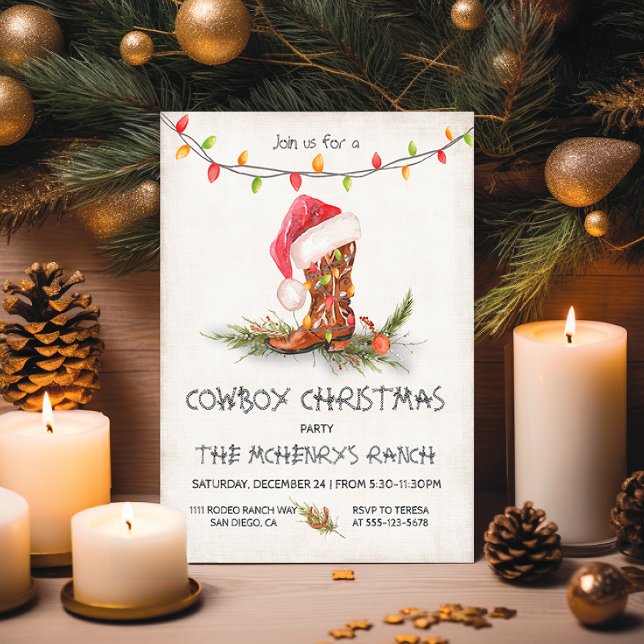Cowboy Christmas Rustikales Party Einladung (Von Creator hochgeladen)