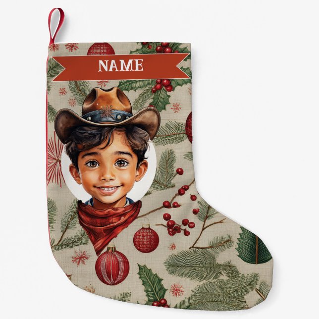 Cowboy Christmas Stocking Kleiner Weihnachtsstrumpf (Vorderseite)