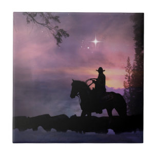"Cowboy Church" Art Tile Fliese