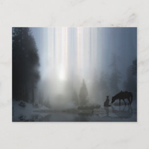 Cowboy Church Christmas Postcard Feiertagspostkarte