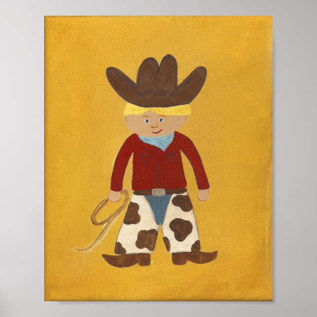 Cowboy Clyde Kinderzimmer Art - DRUCKEN Poster (Vorne)