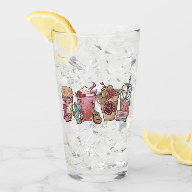 Cowboy Coffee Time Glas (Vorderseite Ice)