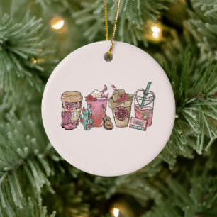 Cowboy Coffee Time Keramik Ornament