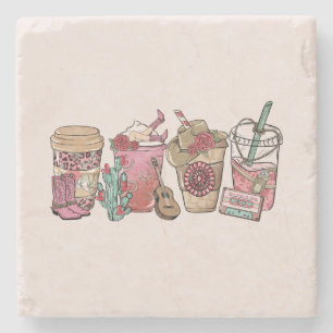 Cowboy Coffee Time Steinuntersetzer