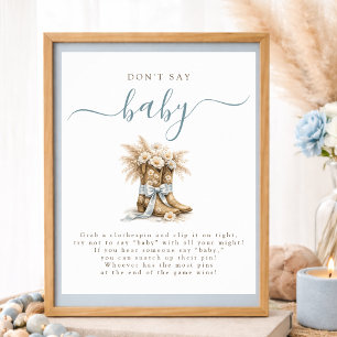 Cowboy Coquette Bow Babyparty - Sag nicht Baby Poster