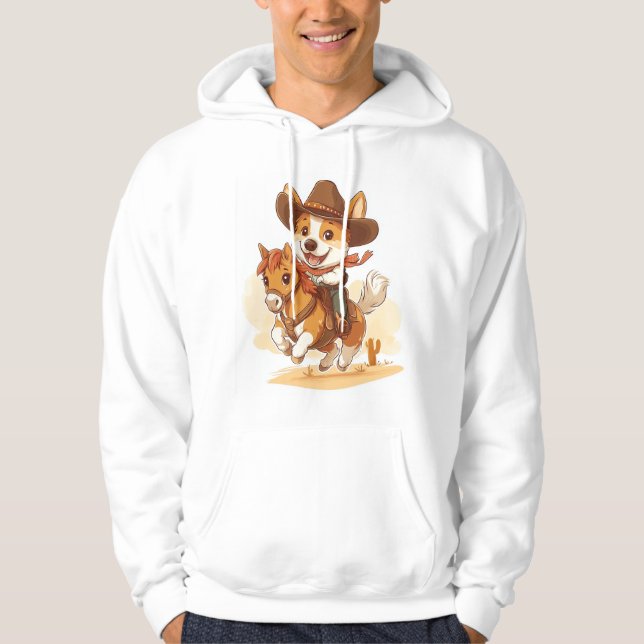 Cowboy Corgi � Western Rodeo Dog Hoodie (Vorderseite)