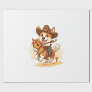 Cowboy Corgi � Western Rodeo Hund Geschenkpapier
