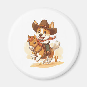 Cowboy Corgi � Western Rodeo Hund Magnet