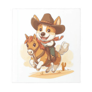 Cowboy Corgi � Western Rodeo Hund Notizblock