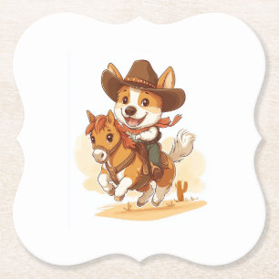 Cowboy Corgi � Western Rodeo Hund Untersetzer