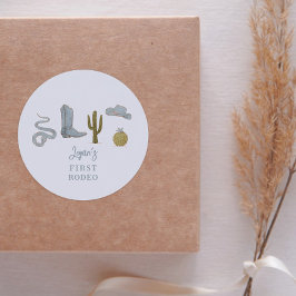 Cowboy Country 1. Geburtstag Gastgeschenk Runder Aufkleber