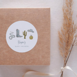 Cowboy Country Baby Dusche Gefallen Runder Aufkleber