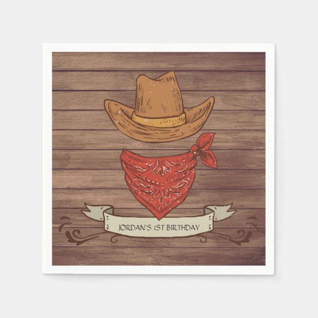 Cowboy Country Birthday Party Serviette (Vorderseite)