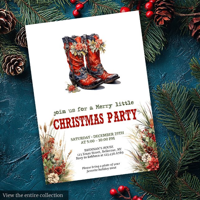 Cowboy country Christmas party editable invite  Einladung (Cowboy country Christmas party editable invite card

)