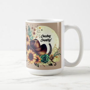 Cowboy Country Rustic Sonnenblume und Cowboy Hat T Kaffeetasse