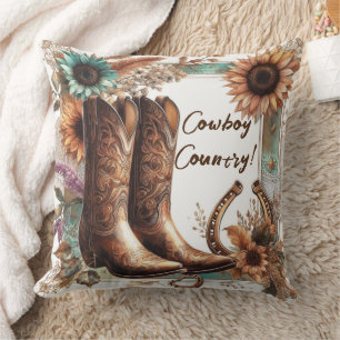 Cowboy Country Rustic Throw Kissen