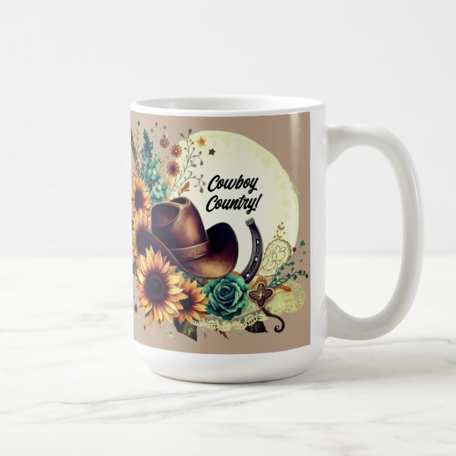 Cowboy Country Rustikale Western Tasse (Rechts)