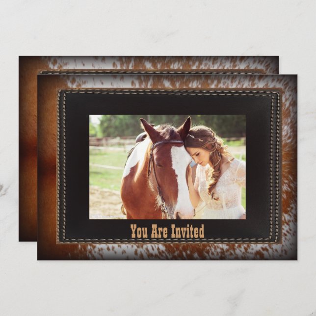 Cowboy Country Western Hochzeit Einladung (Vorne/Hinten)