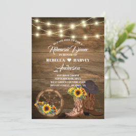 Cowboy Country Western Hochzeit Probe Dinner Einladung