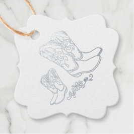 Cowboy Country Western Thema Blue Baby Dusche Geschenkanhänger