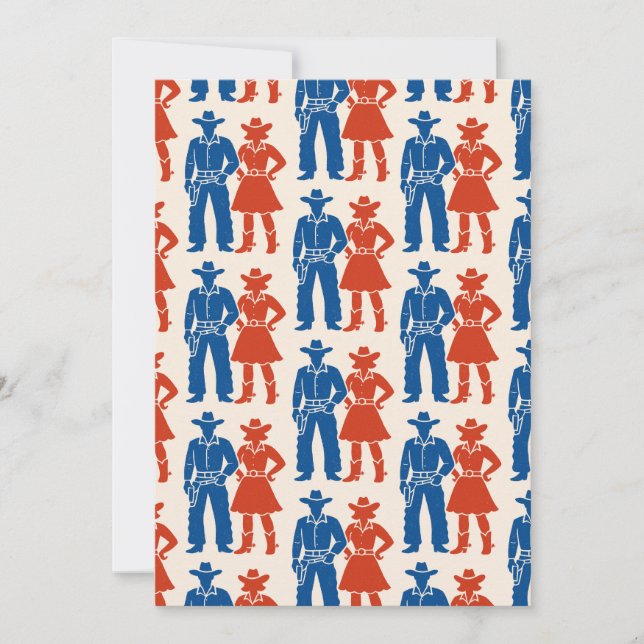 Cowboy & Cowgirl Americana Einladung (Vorderseite)