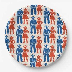 Cowboy & Cowgirl Americana Pappteller