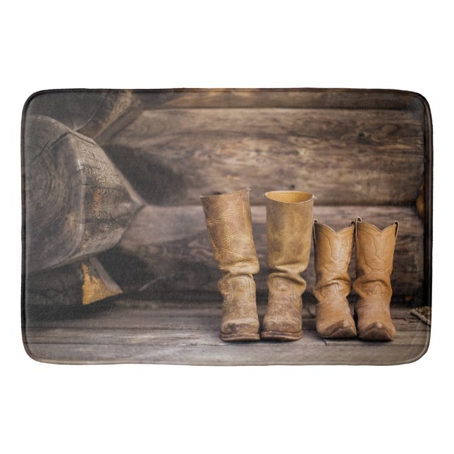 Cowboy & Cowgirl Boots Bath Mat Badematte (Vorderseite)