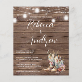 Cowboy Cowgirl Floral Lights Wedding