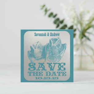 Cowboy Cowgirl Hochzeit aquamarin Western speicher Save The Date