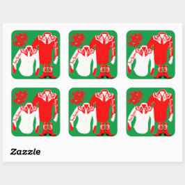 Cowboy Cowgirl Rodeo Western Shirts Merry Christm Quadratischer Aufkleber