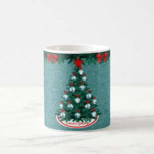 Cowboy Cowgirl Roping Weihnachtsbaum Tasse
