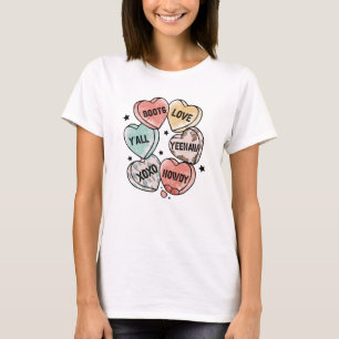 Cowboy Cowgirl Thema Herz T-Shirt