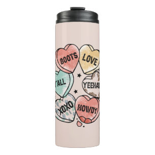 Cowboy Cowgirl Thema Herz Thermosbecher