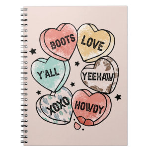 Cowboy Cowgirl Theme Hearts Notizblock