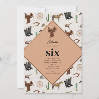 Cowboy Cowgirl Western Rodeo Country Geburtstag Einladung