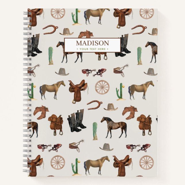 Cowboy Cowgirl Western Rodeo Country Pattern Notizbuch (Vorderseite)