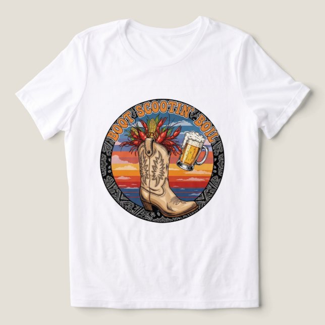 Cowboy Crawfish Queen T - Shirt! 🤠 👑 Tri-Blend Shirt (Design Vorderseite)