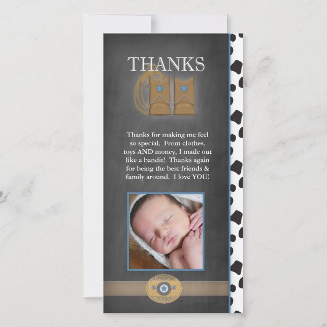 Cowboy danken Ihnen Foto-Karte Dankeskarte (Vorderseite)