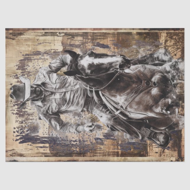 Cowboy-Dekoupage-Tissue Paper Seidenpapier (Vorderseite)