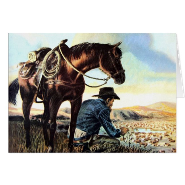Cowboy, der das Rosenbeet betet (Vorderseite (Horizontal))